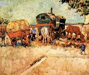 Vincent Van Gogh Encampment of Gypsies with Caravan china oil painting artist